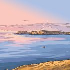 Illustration originale Bretagne - Côte sauvage au crépuscule - Ouessant - Fine art - Tyvart