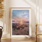 illustrations originales Bretagne - œuvres d’art Bretagne - illustration originale bord de mer - L'estran au couché du soleil - Roscoff - Fine art - Tyvart