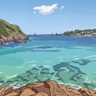 illustrations originales Bretagne - œuvres d’art Bretagne - illustration originale bord de mer - Goulet Riec - Ria de L'Aven - Riec-sur-bélon - Fine art - Tyvart