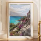 illustrations originales Bretagne - œuvres d’art Bretagne - illustration originale bord de mer - Jardin botanique et exotique - Roscoff - Fine art - Tyvart