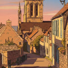 illustrations originales Bretagne - œuvres d’art Bretagne - illustration originale - Lokorn, Locronan, Finistère - Bretagne - Fine art - Tyv art