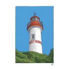 illustrations originales Bretagne - œuvres d’art Bretagne - illustration originale bord de mer - le phare de Port-Manech, Port Manech - Fine art - Tyvart