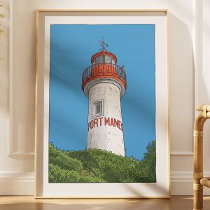 illustrations originales Bretagne - œuvres d’art Bretagne - illustration originale bord de mer - le phare de Port-Manech, Port Manech - Fine art - Tyvart