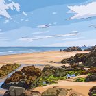 illustrations originales Bretagne - œuvres d’art Bretagne - illustration originale Bord de mer, Finistère, Bretagne - Fine art - Tyvart