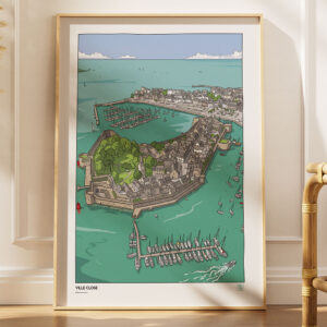 illustrations originales Bretagne - œuvres d’art Bretagne - illustration originale - Ville close, Concarneau, Finistère - Bretagne - Fine art - Tyv art