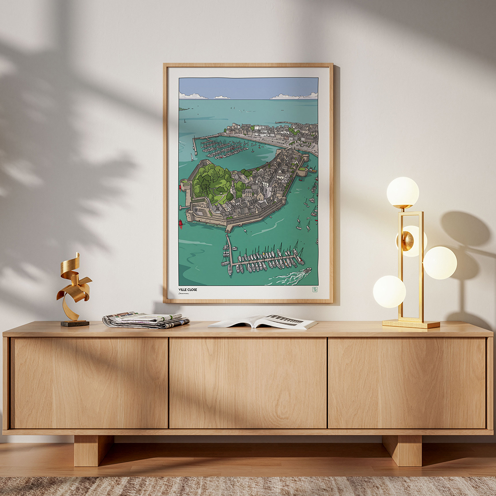 illustrations originales Bretagne - œuvres d’art Bretagne - illustration originale - Ville close, Concarneau, Finistère - Bretagne - Fine art - Tyv art