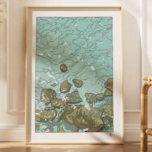 illustrations originales Bretagne - œuvres d’art Bretagne - illustration originale bord de mer - Océan, Bretagne - Fine art - Tyvart